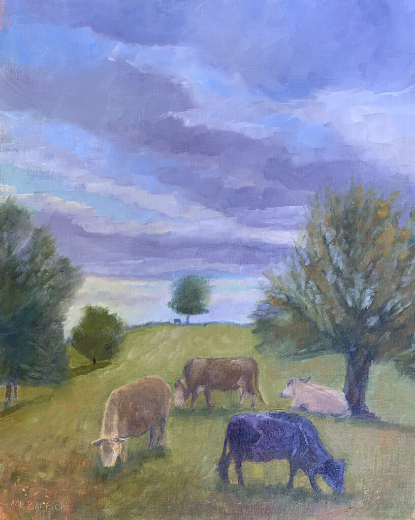 Cows and Clouds, Mount Dora Oil on 16 x 20 linen board